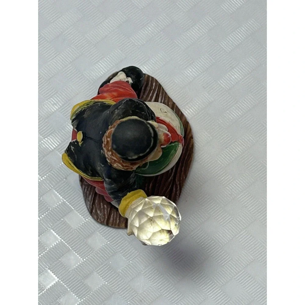 Vintage 2.75” Circus Clown Resin Figurine KG‎ Top Hat Crystal Ball